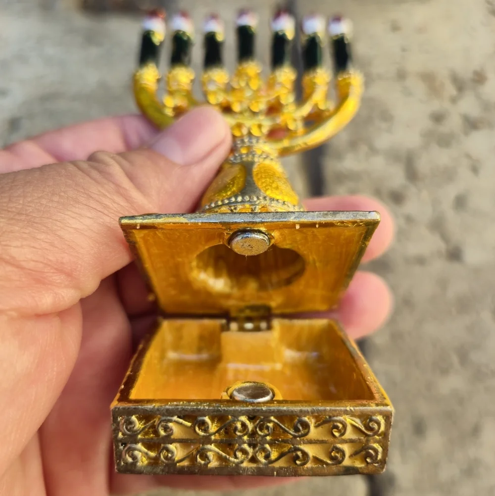 Gold and‎ Red Decorative Menorah Accent